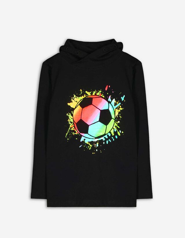 Longsleeve - Sjaalkraag - zwart