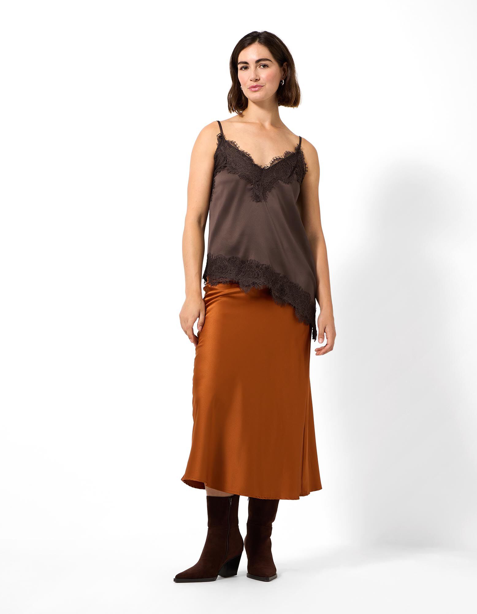 Top - Asymmetrisch - Dunkelbraun
