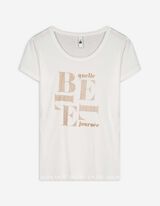 T-Shirt - Glitzerprint - weiß