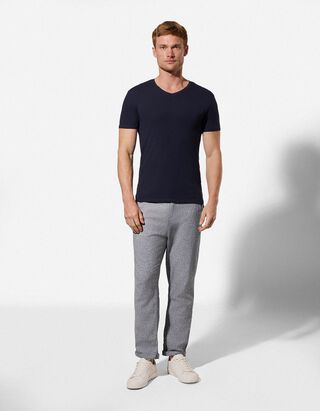 Chinohose - Leinen-Mix - dunkelblau