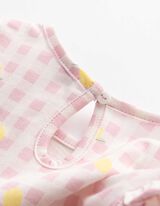 Robe trapeze - Encolure au dos - Blanc cass&eacute;