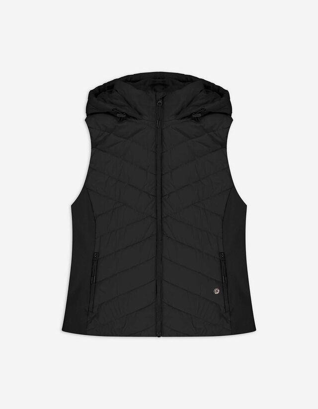 Vestă matlasată - Buzunare pentru mâini - Negru