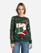 Pleteni pulover - Božić - zeleno