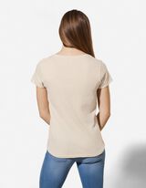T-Shirt - Allover-Muster - Beige