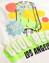 Tričko - Nadměrn&yacute; střih Oversized Fit - Smetanov&aacute;