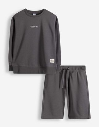 Set aus Sweatshirt und Hose - Sweat - dunkelgrau