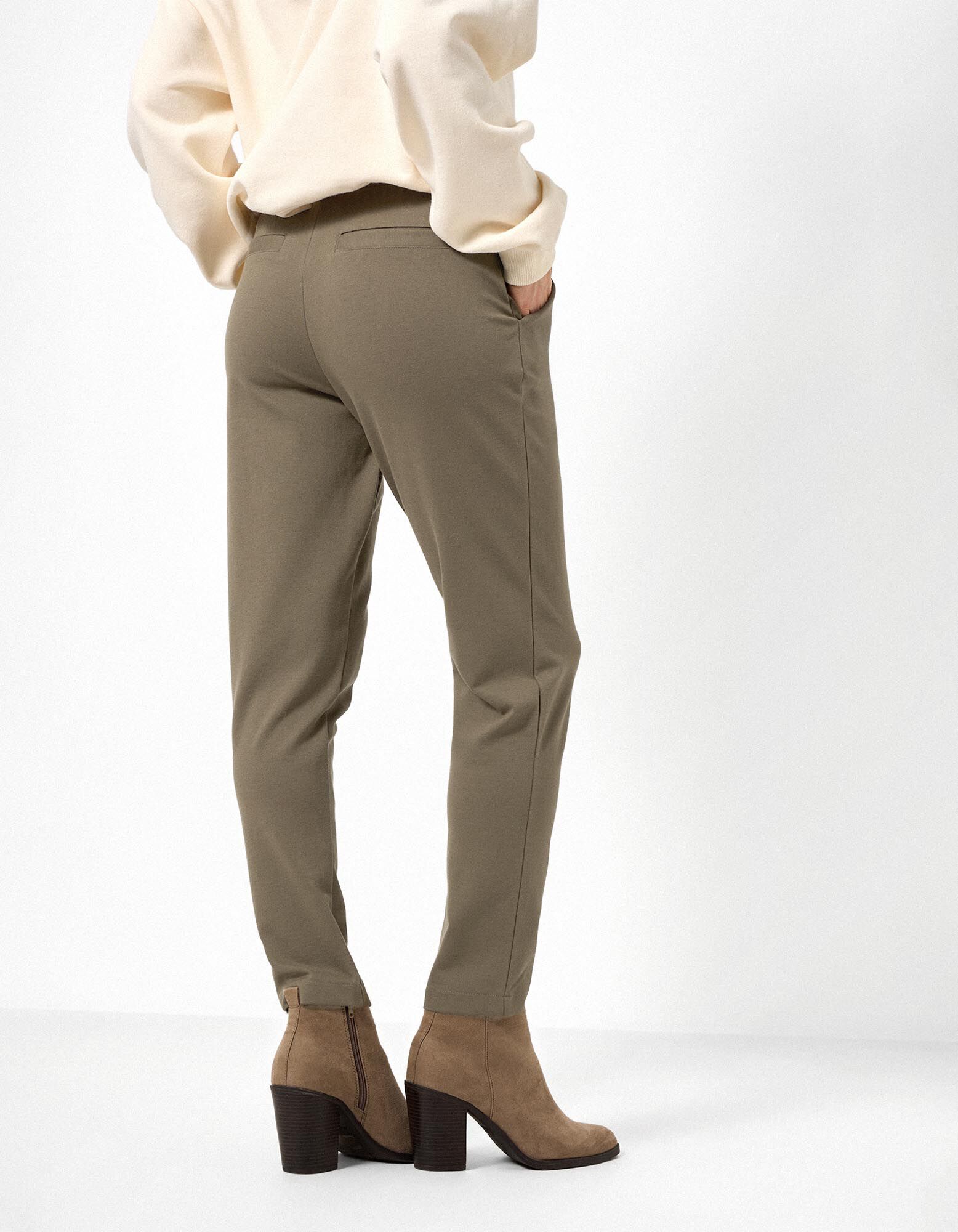 Jeans - Elastischer Bund - Khaki