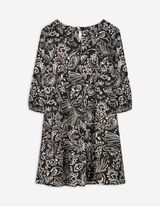 Bluse - Allover-Muster - schwarz