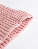 Bobble kepurė - Briaunuotas trikotažas - sviesiai rozinis