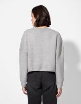 Pul&oacute;ver - T&uacute;lm&eacute;retezett fazon - vilagos szurke