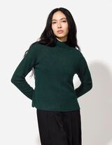 Pulover - lažni vrat - zelena