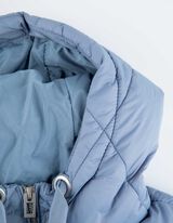 Długa kamizelka - kaptur z troczkiem - niebieski