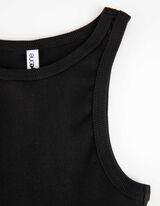 Cropped top - Geribde structuur - zwart