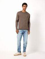 Pullover - Baumwoll-Mix - Beige