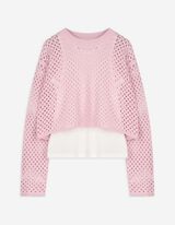 set od crop hoodie i topa - roze