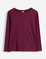 Langarmshirt - einfarbig - Dunkelrot