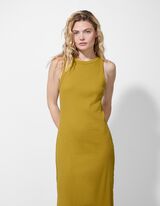 Rochie midi - Fantă laterală - Galben