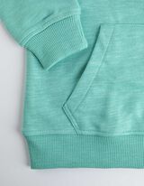 Kapucnis felső - Feliratos nyomott minta - türkiz