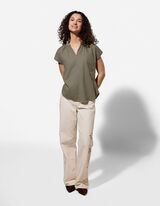 Blusenshirt - einfarbig - gr&uuml;n