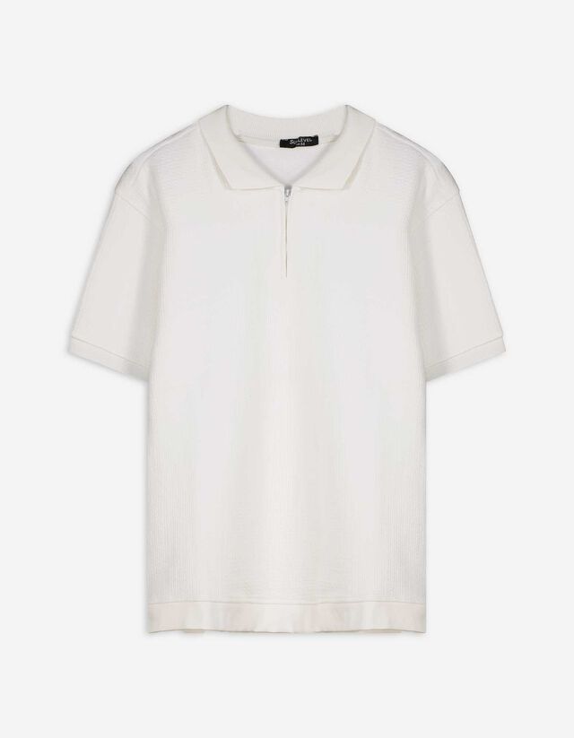Poloshirt - Polokragen - weiß