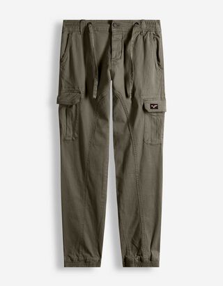 Cargo kalhoty - Zap&iacute;n&aacute;n&iacute; na knofl&iacute;k a zip - tmave zelena