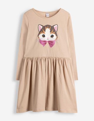 Kleid - Print - Braun