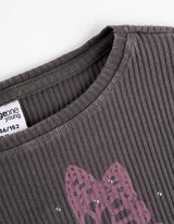 Maglia a manica lunga - Stampa frontale - grigio scuro