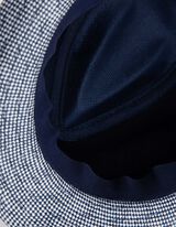 Vasarinė skrybėlė - Dekoratyvus kra&scaron;tas - tamsiai melynas