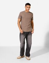 T-Shirt - einfarbig - Taupe