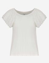 T-shirt - Pizzo traforato - bianco