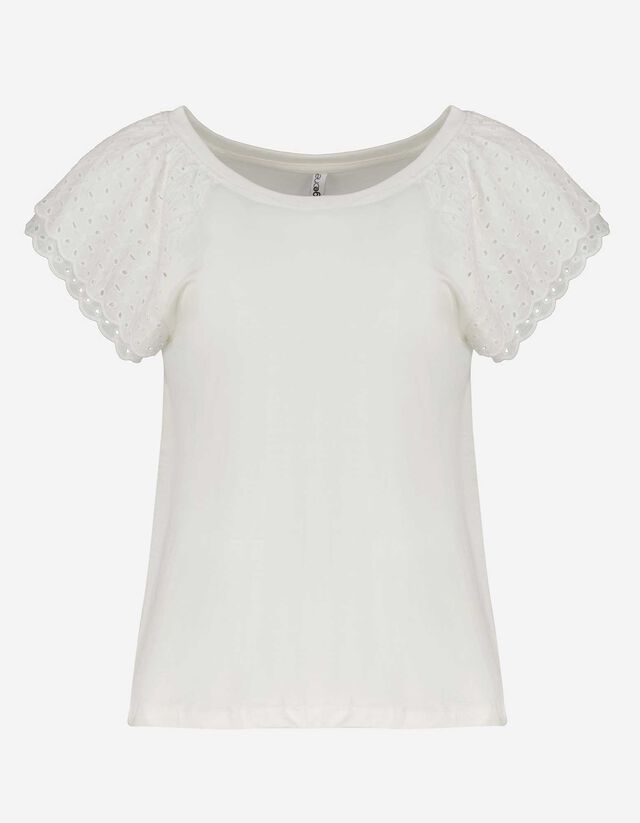 T-shirt - Pizzo traforato - bianco