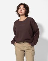 Pulover - Potisk s sporočilom - rjava