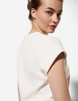 T-shirt - Partie modale - Blanc cass&eacute;