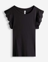 Top - Volants - Schwarz