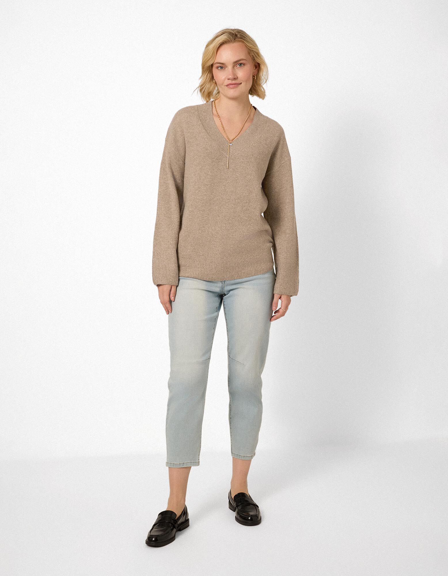 Pullover - Oversized Fit - Beige