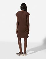 Kleid - gerade geschnitten - Dunkelbraun