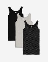 Top lungo - Confezione da 3 pezzi - nero