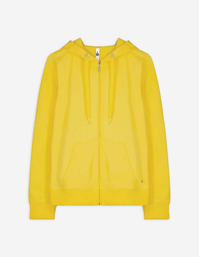 Sweatjacke - einfarbig - gelb