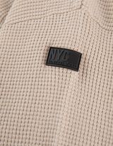 Pletený sveter - Vaflová štruktúra - svetloseda