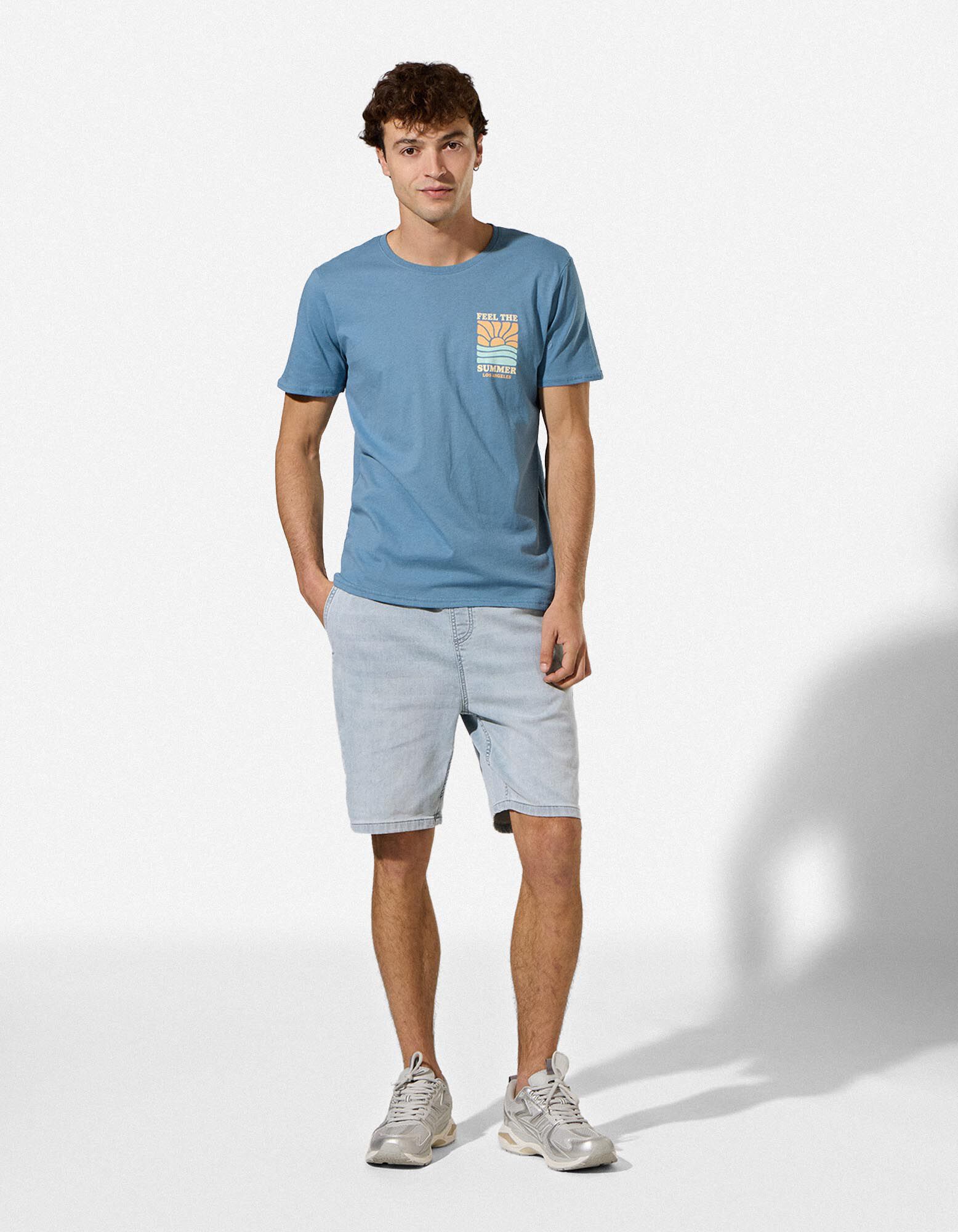 Jeansshorts - Jogger Fit - Hellblau