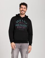 Felpa con cappuccio - Stampa frontale - nero