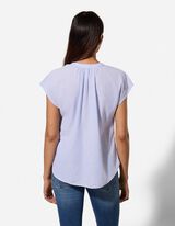 Halenkov&eacute; tričko - Proužky - svetle  modra