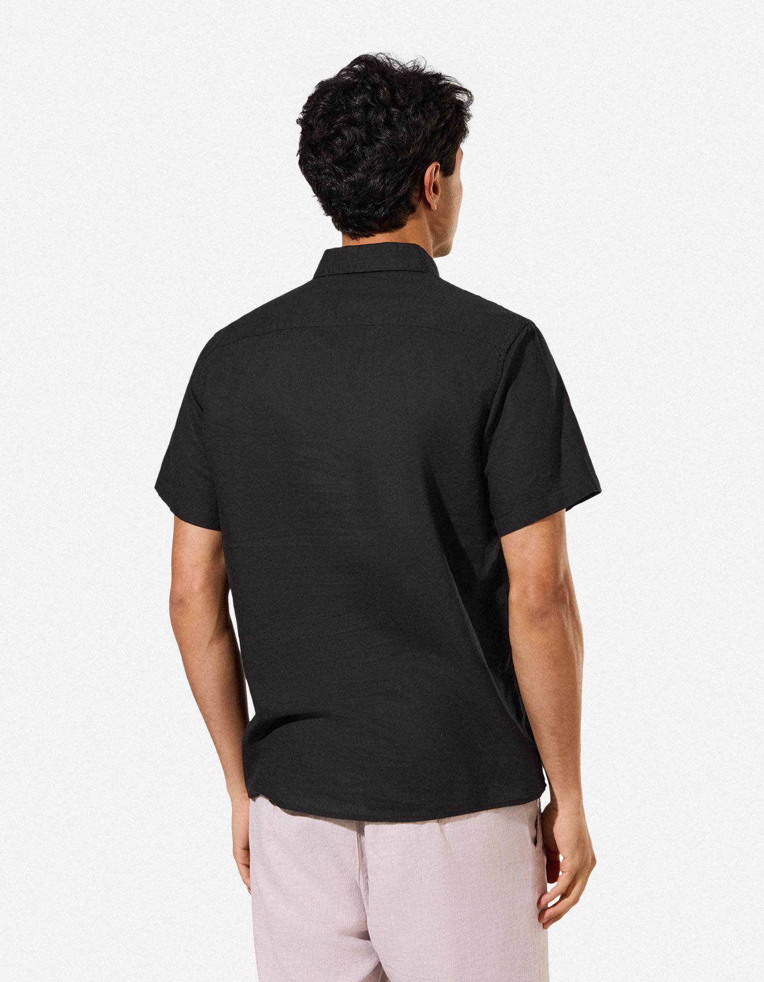 Chemise - Lin m&eacute;lang&eacute; - Noir