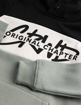 Hoodie - Color-Blocking - Khaki