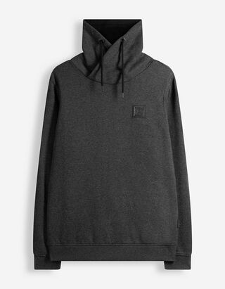 Sweatshirt - Schalkragen - Dunkelgrau