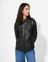 Koszula dżinsowa - PU - czarny