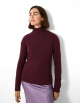 Pleten&yacute; sveter - Mockneck - Fialkov&aacute;