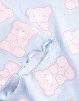 Pyjama Set aus Shirt und Shorts - Allover-Muster - hellblau