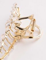 Haarklammer - Blumen - goldfarben