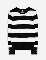 Maglia a manica lunga - Bottoni decorativi - nero